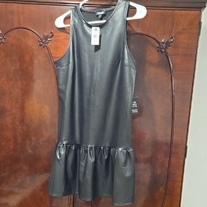 Express Black Faux Leather Mini Dress